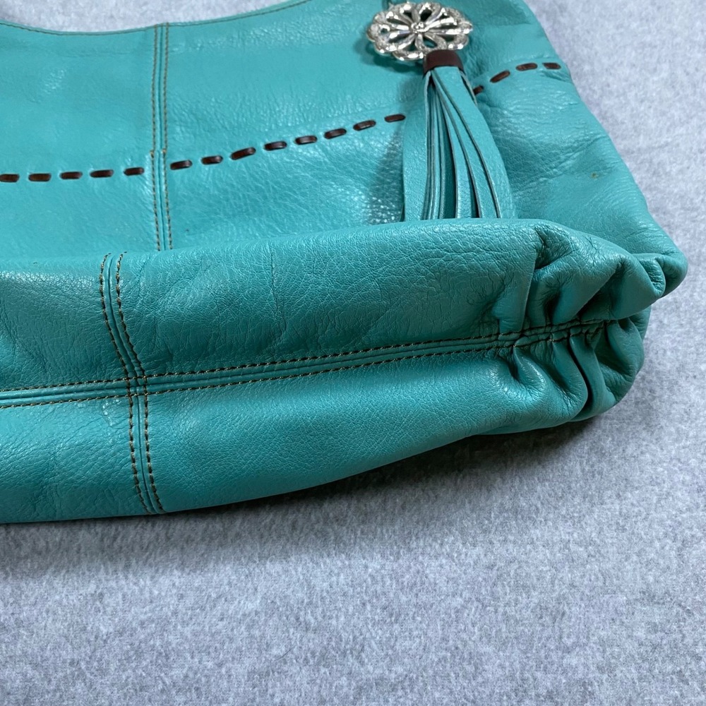 Brighton Kodiak Shoulder Bag Women Turquoise‎ Leather Tassel Floral Charm - Picture 7 of 16